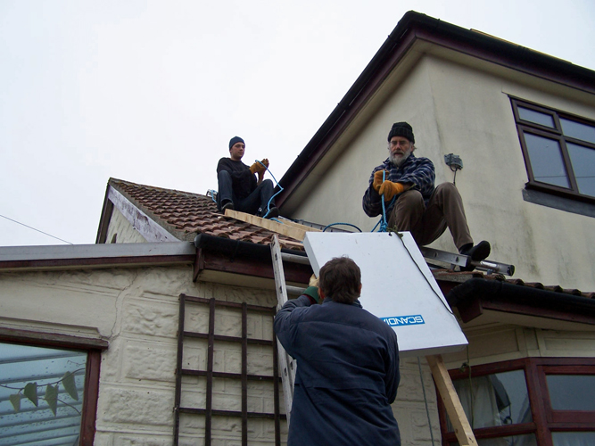 Putting insulation on the flat roof